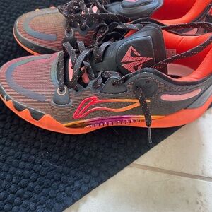 Men's Athletic Shoes with Orange and Pink Accents
